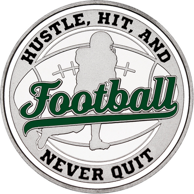 Dark Green "Football" with White Outer Circular Borders